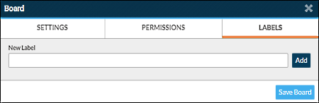 board dialog box labels tab