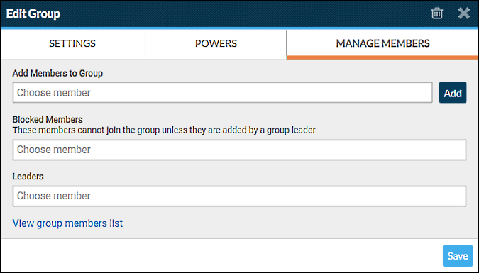 edit group manage members tab