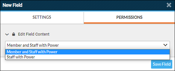 Custom field permission setting