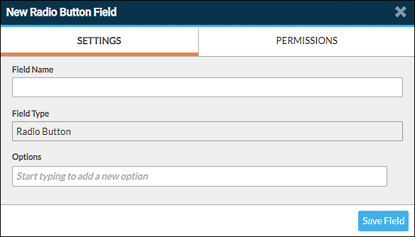 radio button settings dialog box