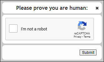 registration recaptcha dialog box