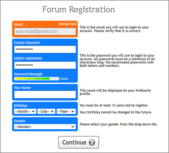 registration user info page 1